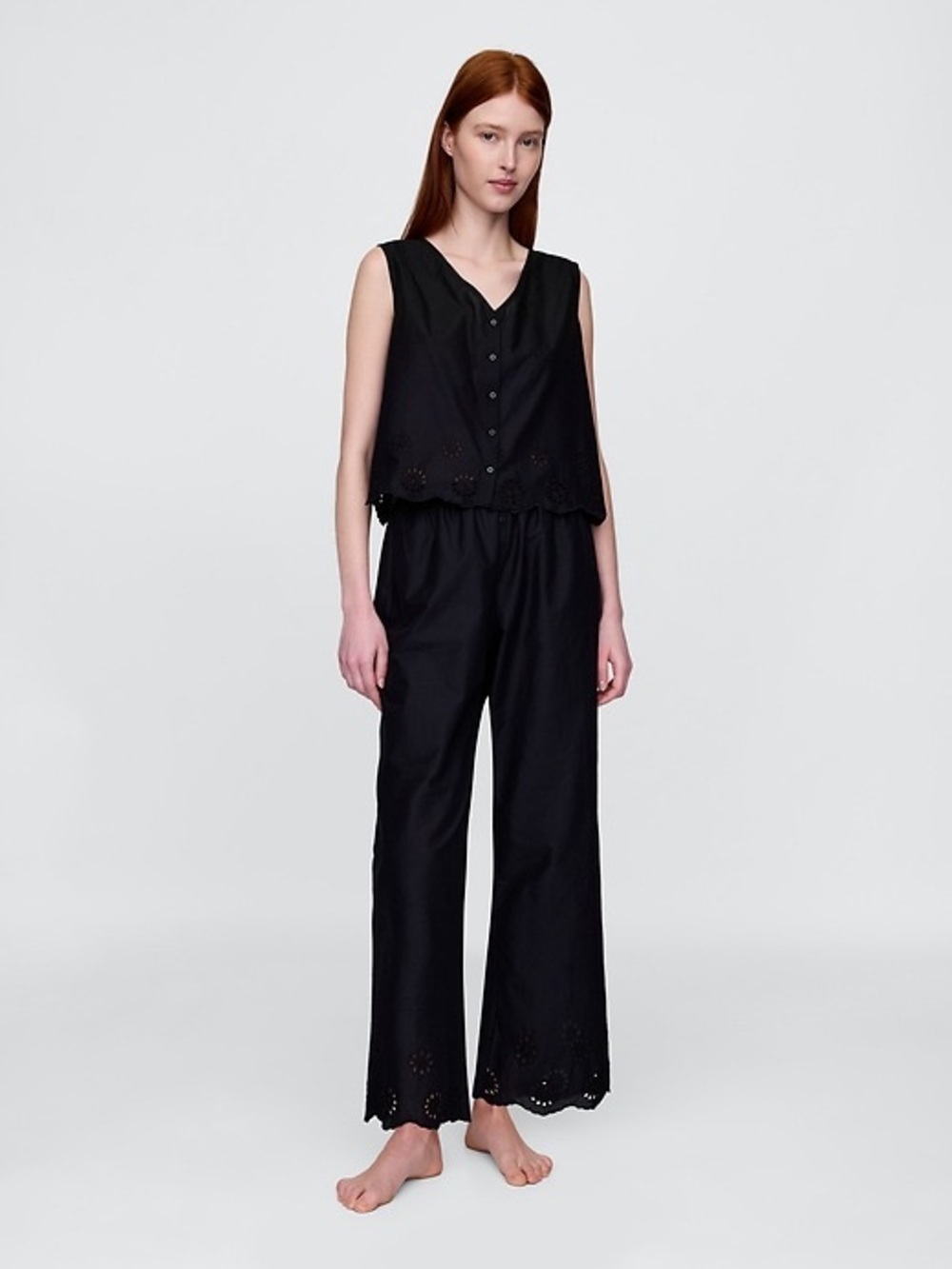 GAP eyelet hem matching pants and top